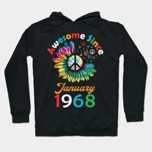 Funny Birthday Quote, Awesome Since January 1968, Retro Birthday Hoodie